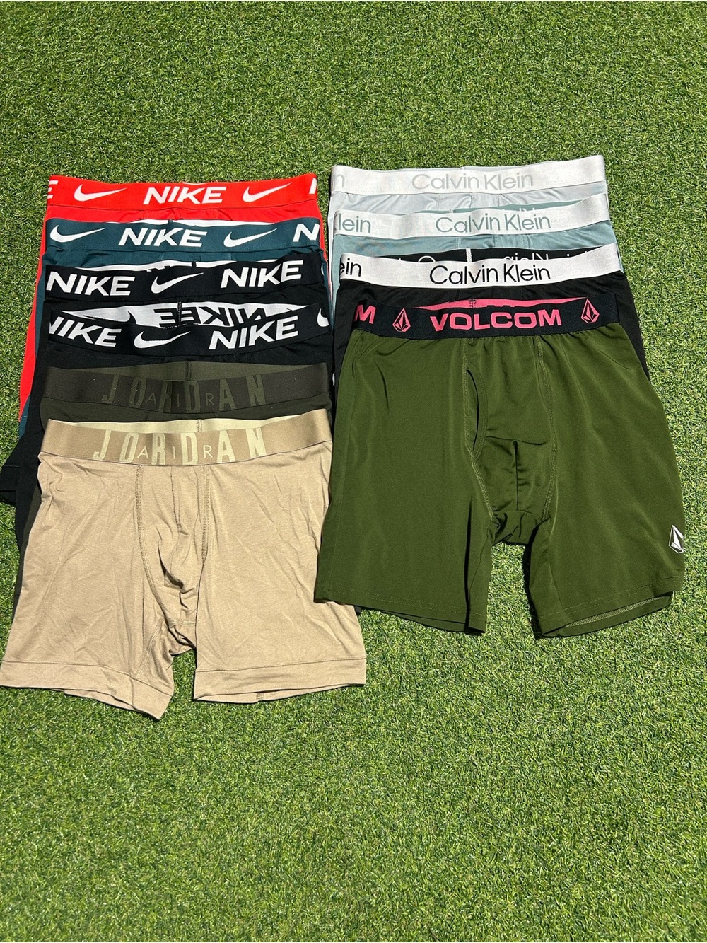 Menโs Nike Calvin Klein Air Jordan Volcom Compression Boxers Bundle